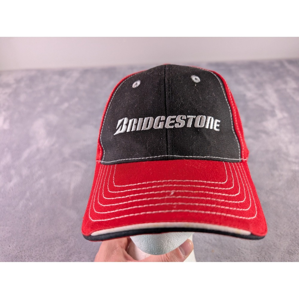 Bridgestone Racing Baseball Cap Red Black Cotton Adjustable Hat Legend Logo